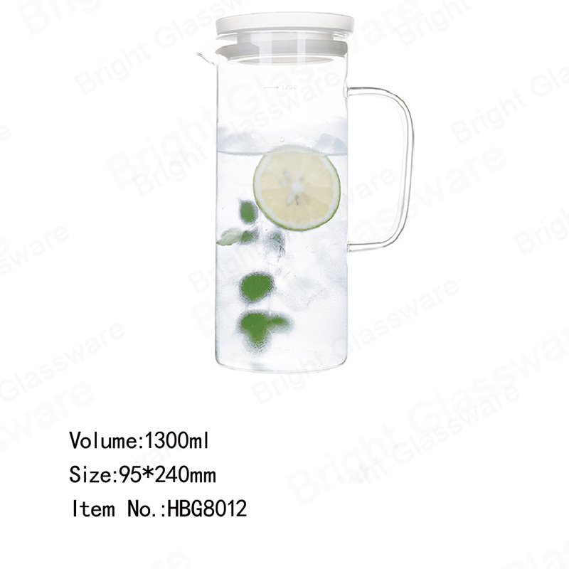 Large High Borosilicate Heat Resistant Glass Pitcher Jugs with Lid