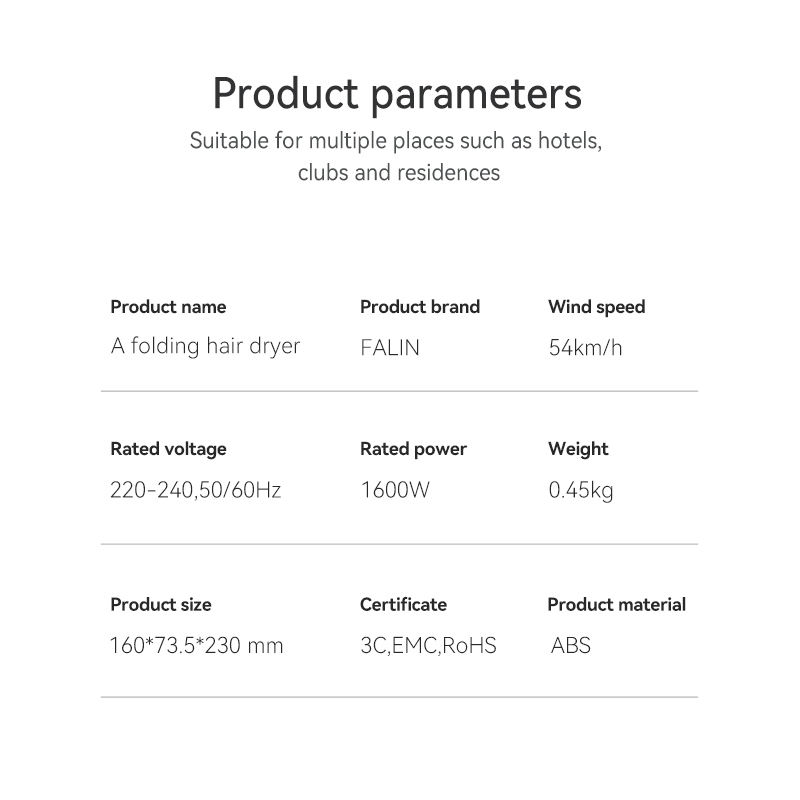 Lightweight 1100W Travel Hair Dryer with Fast Dry Technology