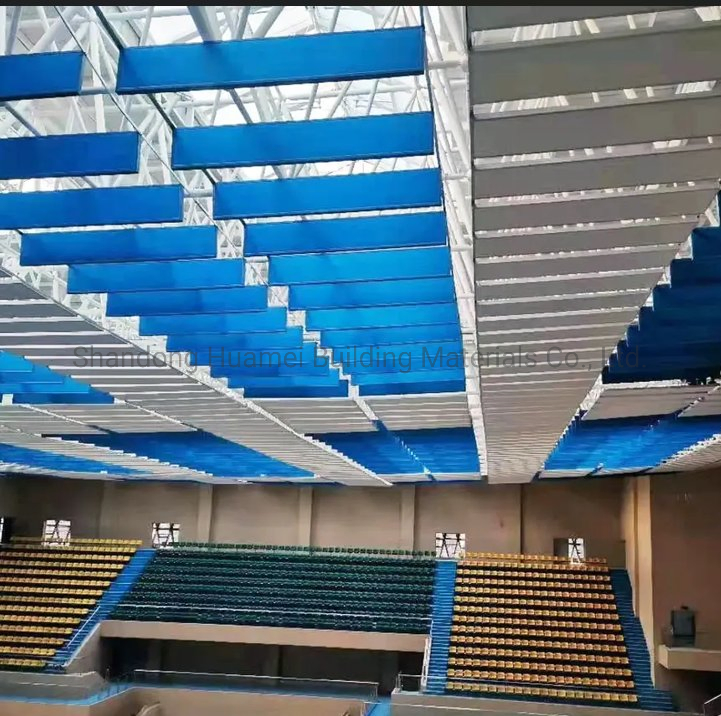 Huamei Factory Sound Proof Acoustic Foam Panels Baffle Ceiling Fiberglass Sound Panel