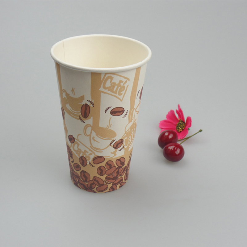 Одноразовые бумажные стаканчики 16 oz для горячих напитков