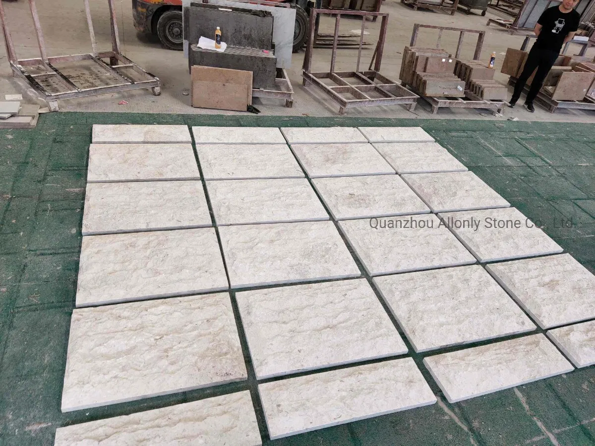 Mushroom Surface White Marble Wall Cladding Crema Bello Limestone Wall Tile
