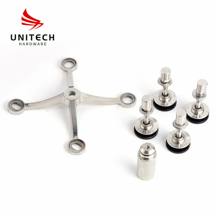 Satinless Steel 304 4 Claws Glass Spider Glass Wall Fitting Connector Hardware