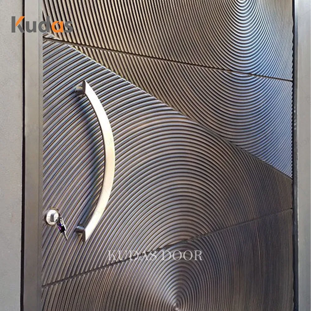 America Residential High End Custom Design Modern 3D Carving Aluminum Alloy Solid Wooden Exterior Villa Entry Door for Houses