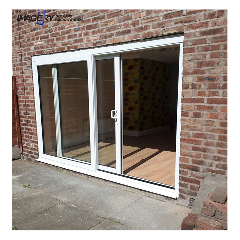 Modern Double Toughened Glass PVC Design UPVC Sliding Door