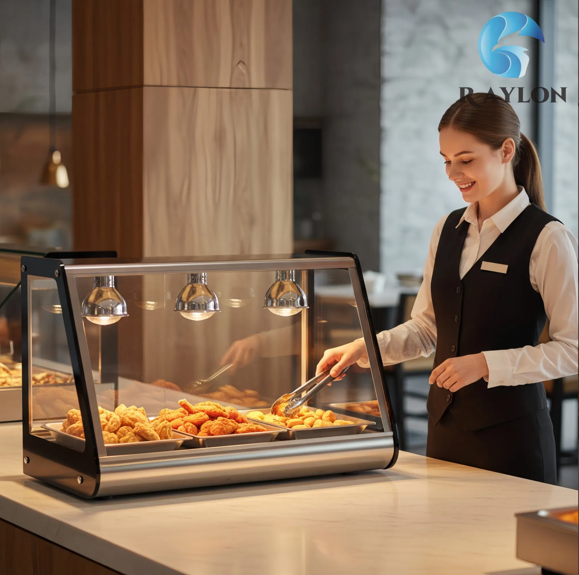 Stainless Steel Body Commercial Equipment Food Display Warmer for Snack Bar
