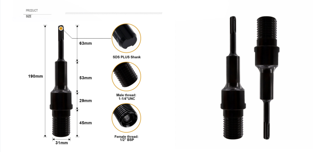 Адаптер SDS-Plus на резьбу 1-1/4"-7 UNC