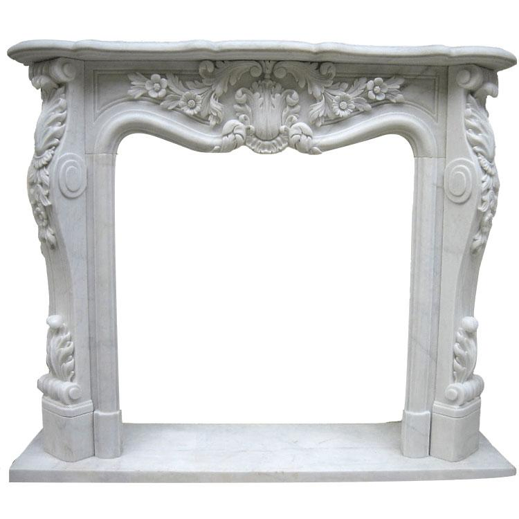 Fireplace Surround with Sculptures of Reading Babies and Angels