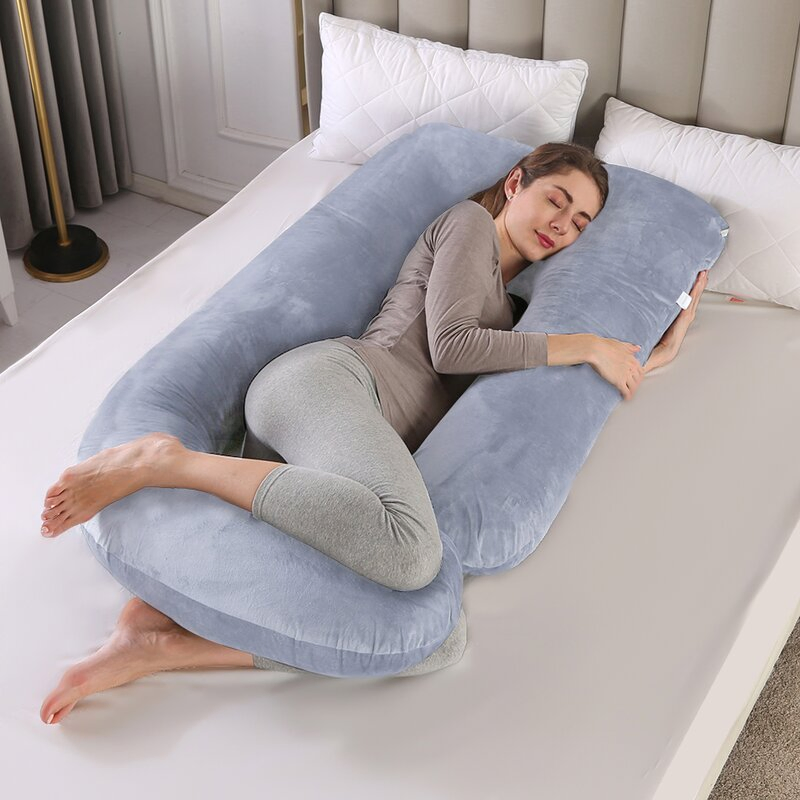 COMFLIVE Cotton Body Medium Support Pillow-Gray