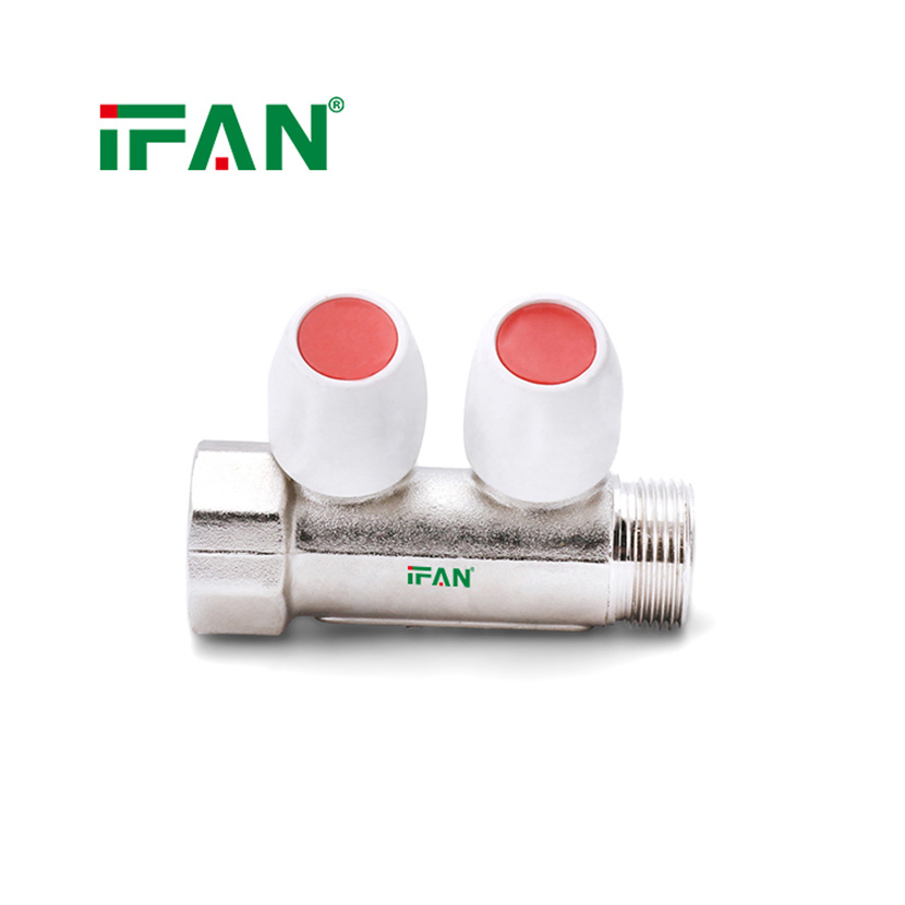 Ifan Durable Under Floor Heating Manifold 2-4 Way Brass Manifold Pex Pipe Manifold