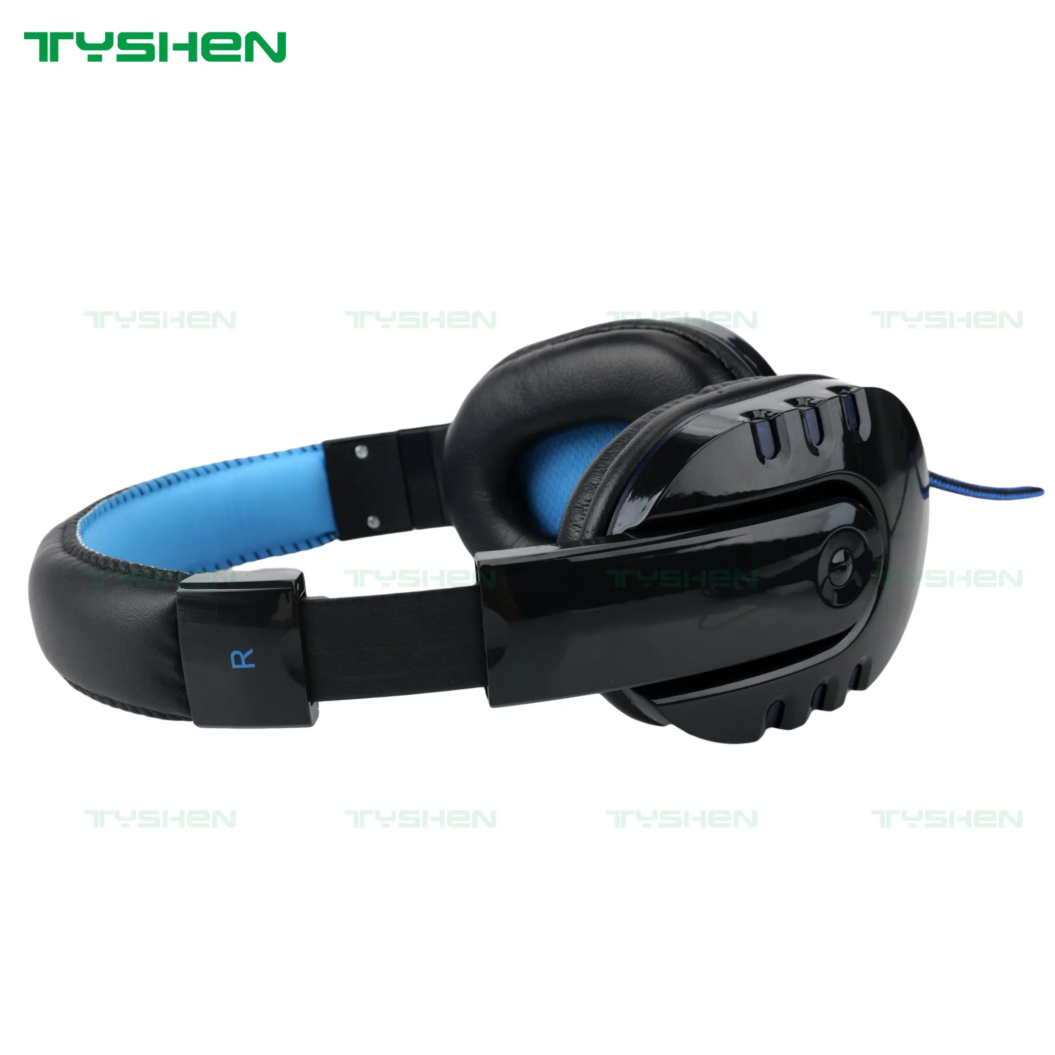 Computer Gaming Headset, with LED, Black&Blue Color, Blue LED