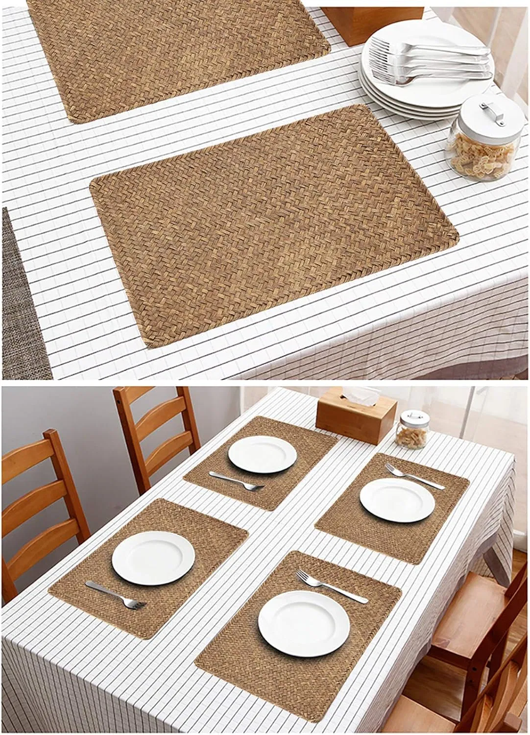 Natural Seaweed Woven Rattan Placemat