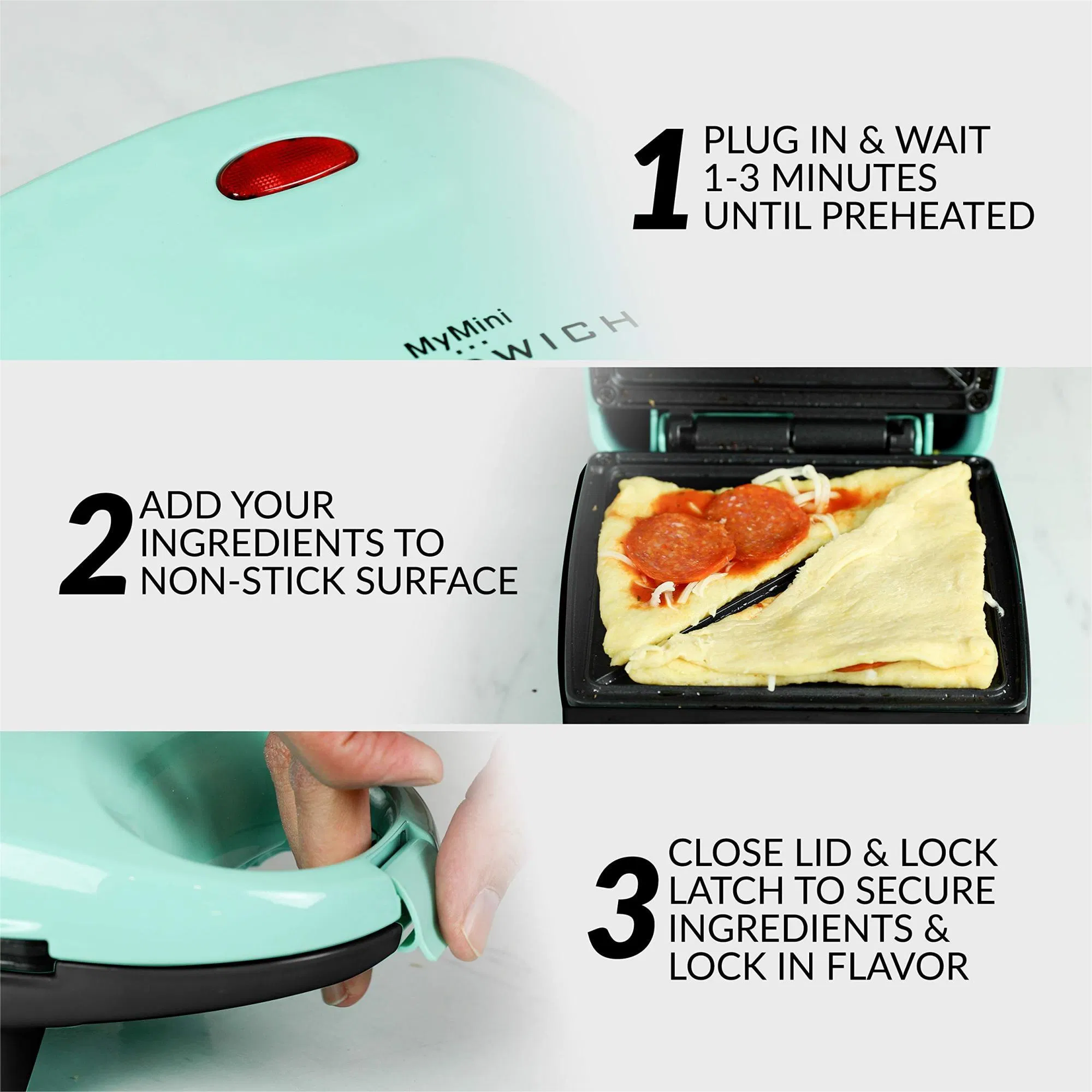 Hot Sale Pizza Pockets Nonstick Panini Press Mymini Personal Sandwich Maker