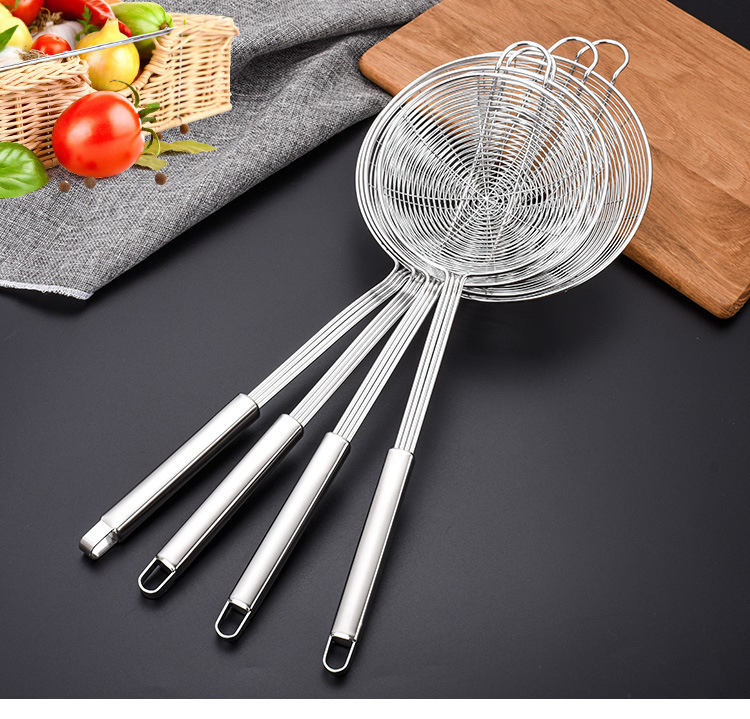 Stainless Steel Fine Mesh Oil Nest Leak Flour Sieve Kitchen Food Tea Coffee Powder Juice Colander Filter Baking Tool Strainer