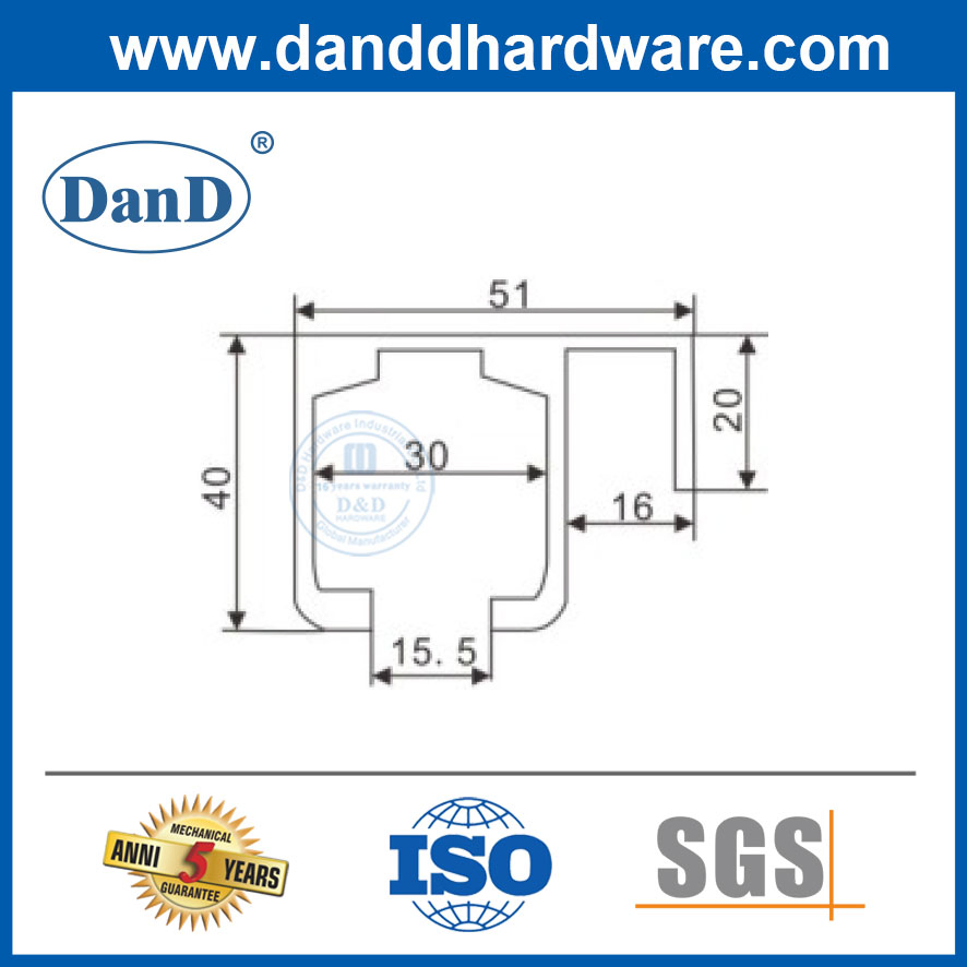 Sliding Door Rail Stainless Steel Hardware Accessory Glass Partition Wall