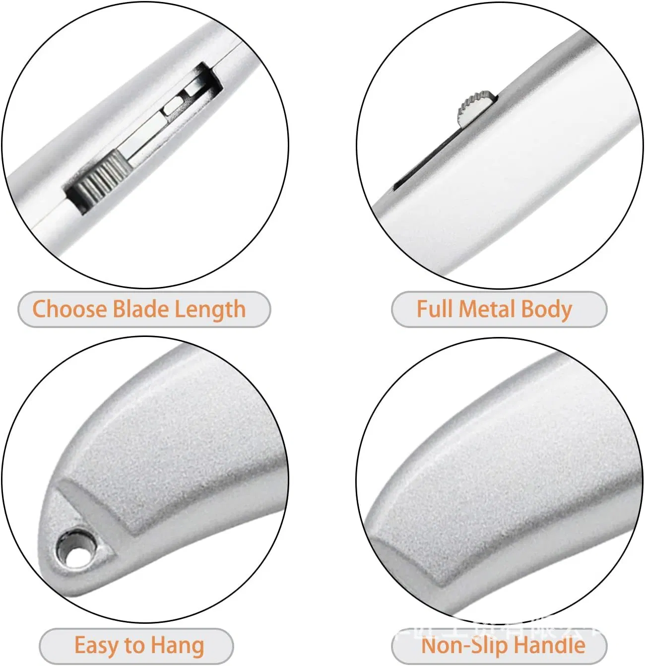 Aluminium Metal Knife Fixed Blade Carton Box Leather PVC Roofing Shingles Board Cutter Utility Knife