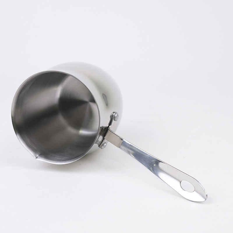 Middle East Turkish Stainless Steel Milk Mug Long Handle Arabic Double Bottom Coffee Pot