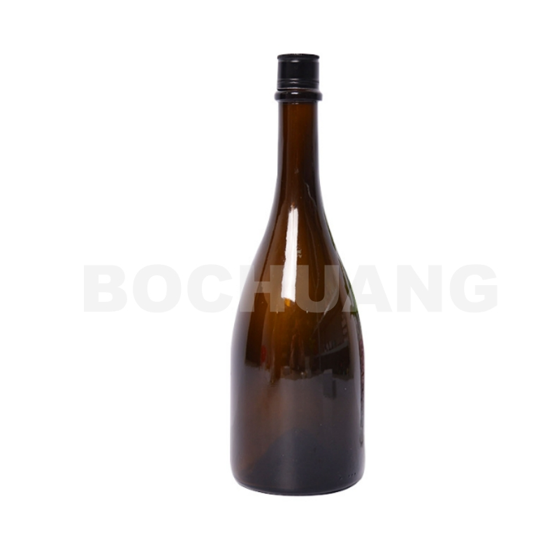 750ml Dead Leaf Green Slope Shoulder Glassware Burgundy Glass Wine Bottle for Pinot Noir