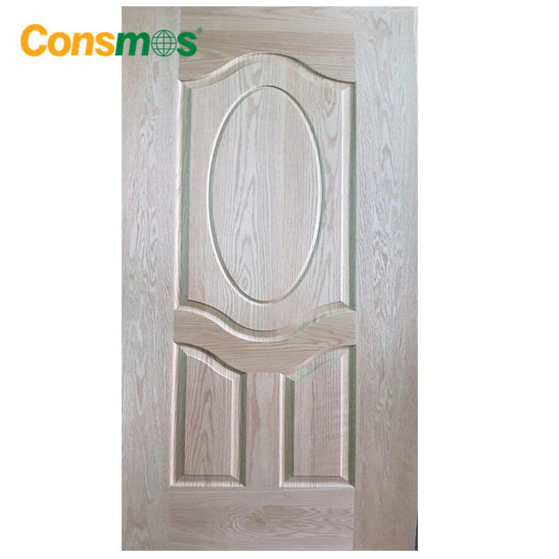 Melamine and Red Oak Wood Veneer Faced Moulded HDF Door Skin
