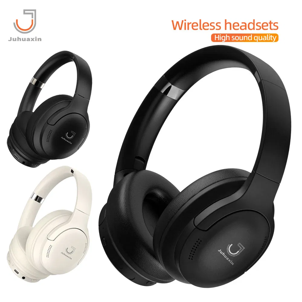 Juhuaxin Ju-HP01 Hush Wireless Noise Cancelling Headphones Anc Bluetooth Headset Over Ear Workout Black White Hi-Res Stereo Sound Earphone