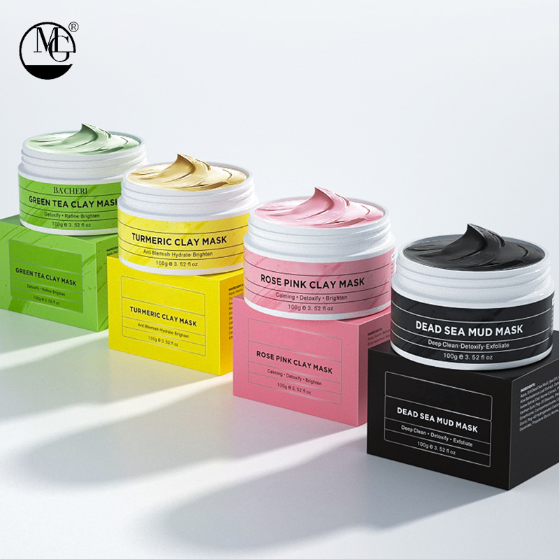 Natural Turmeric Pink Rose Mud Clay Facial Mask for Dry Skin Facial Mask