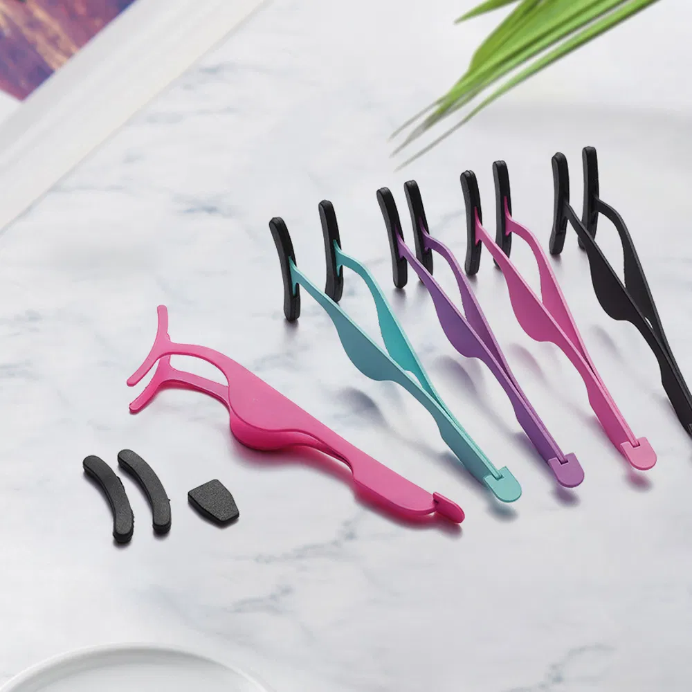 False Eyelash Applicator Eyelash Extension Tweezers with Silicone Head