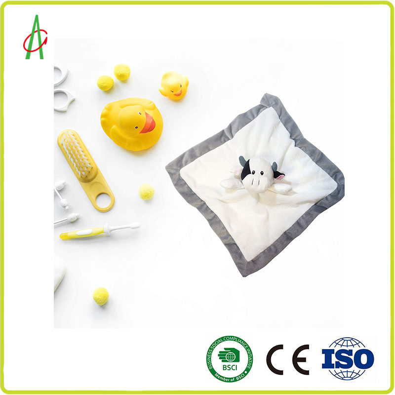 Ultra Soft Cute Plush Plyester Vivid Stuffed Cow Baby Animal Toy with CE and BSCI