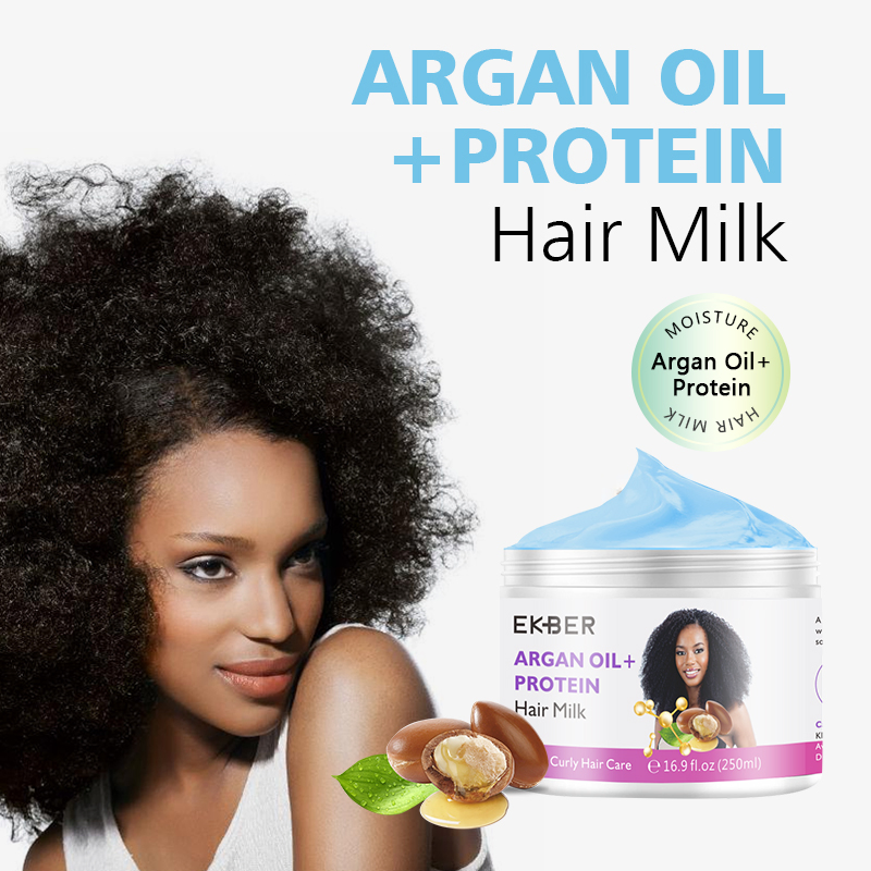 Private Label Argan Oil Keratin Hair Milk for Dry Hair Quick Repair Treatment Hair Cream Curly Hair Products