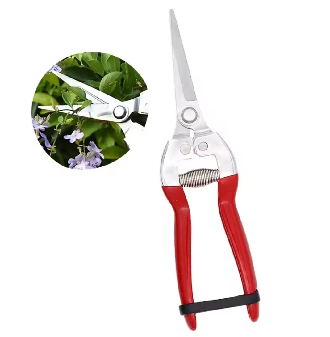 Red Rough Branch Pruning Shears Manual Fruit Tree Pruning Shears Stainless Steel Garden Scissors