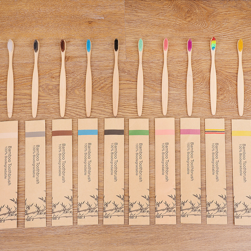 Disposable Hotel Bamboo Charcoal Toothbrush Set with Biodegradable Soft Bristles
