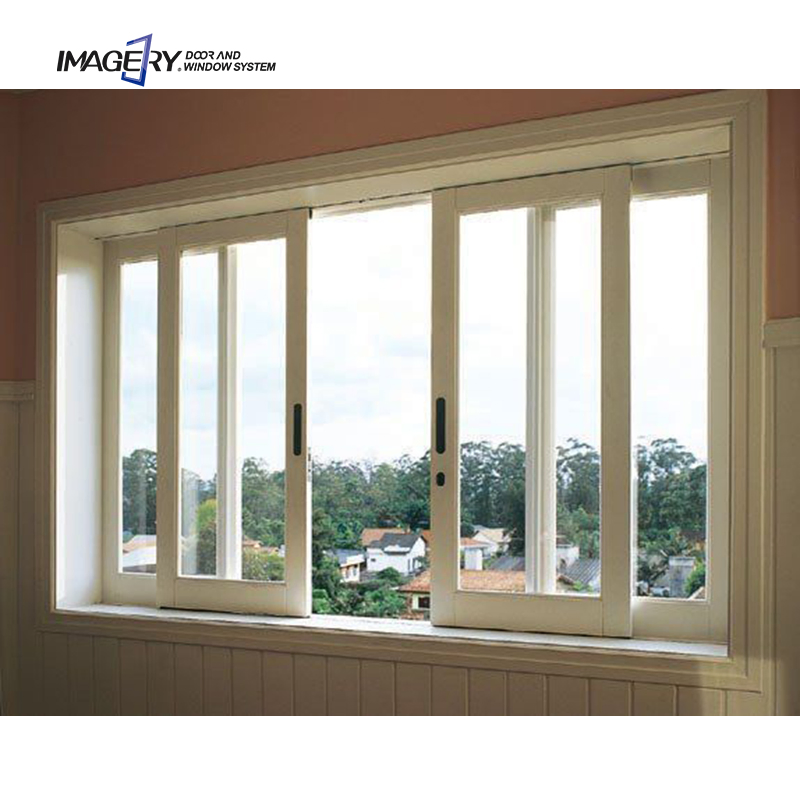 Waterproof UPVC Profile Horizontal Double Glazed PVC Sliding Windows for Home Basement
