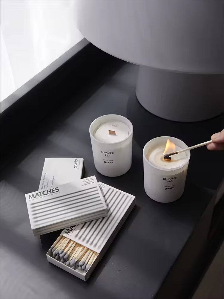 Hot Sell Scented Candle Special Match Box Creative Art Vintage White Head Cigar Extended Long Match