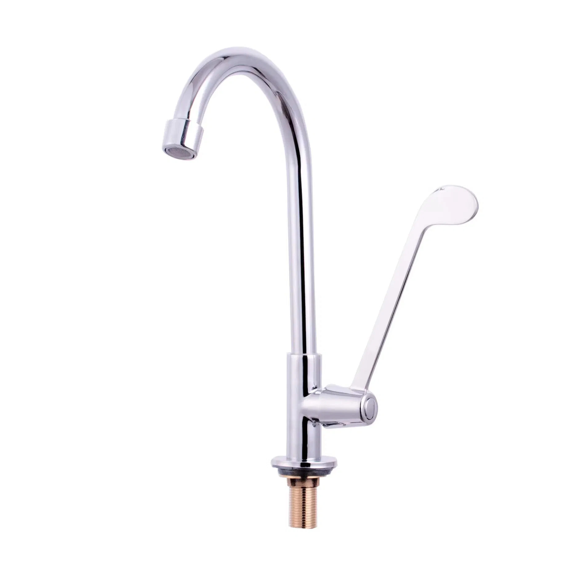 Single Hole Hospital Laboratory Deck Mount Tall Body Long Handle Medical Faucet