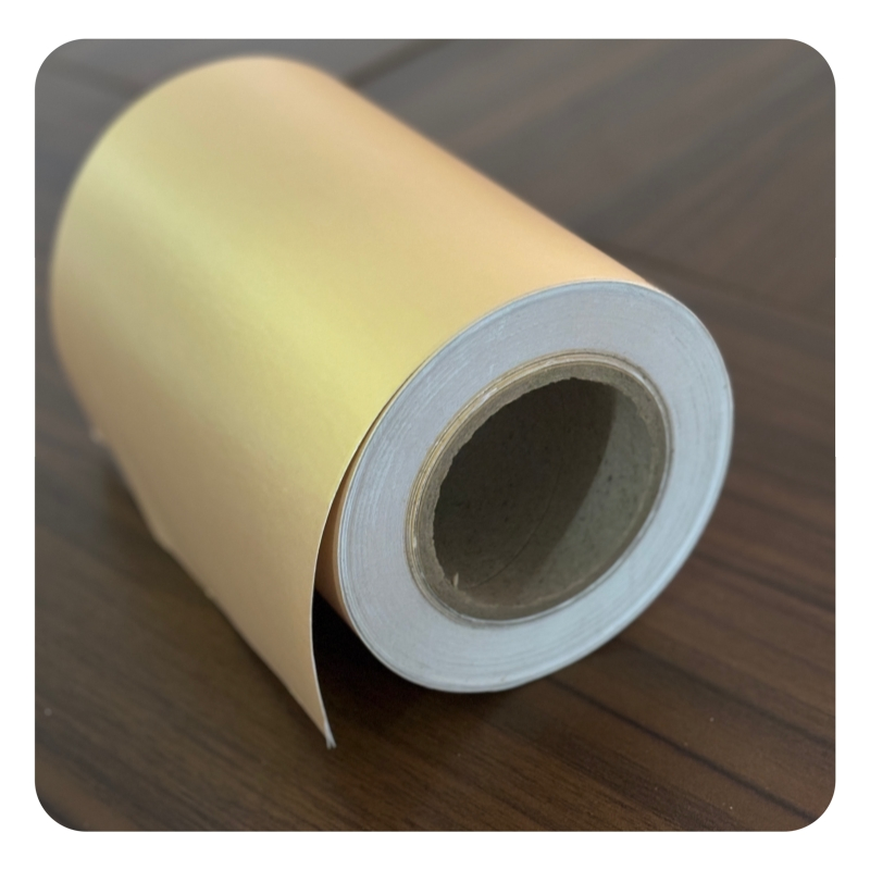 Pearlescent Golden Yellow Thickened Tea Packaging Logo Inkjet Self-Adhesive Label