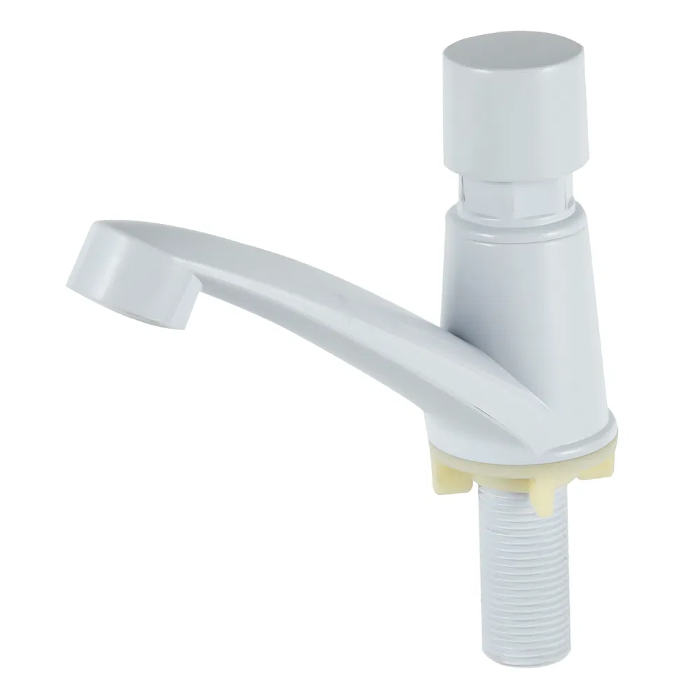 Polished Chrome Self Closing Time Delay Washbasin Faucet