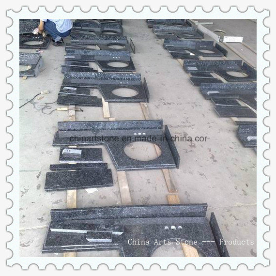 Lavik Blue Pearl Granite Vanity Top for Hotel Bathroom