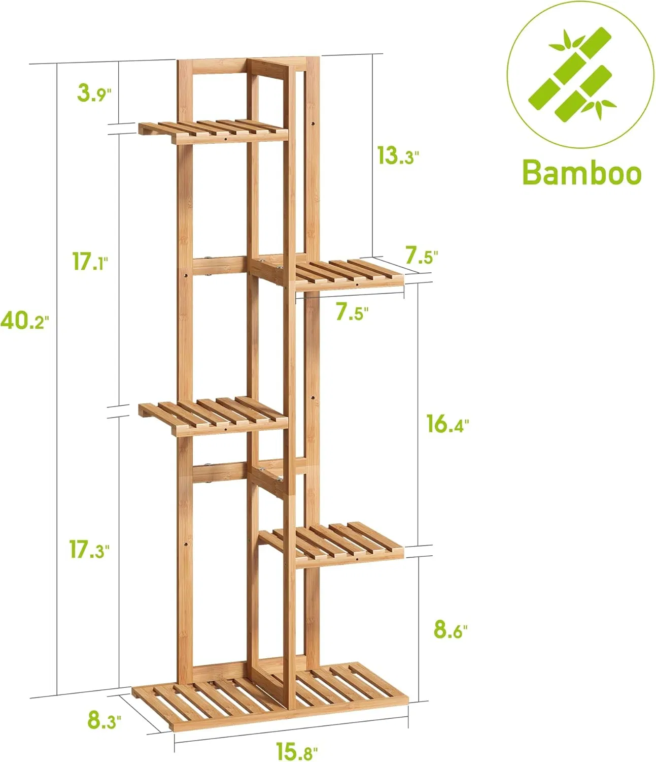 Bamboo Household Living Room Balcony Multi-Layer Flower Rack