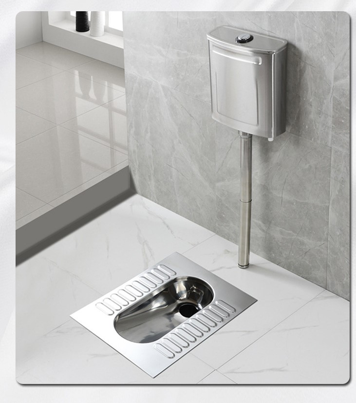 Sanitary Ware Bathroom Stainless Steel Deep Drawing Squatting Pan for Hospital Prison