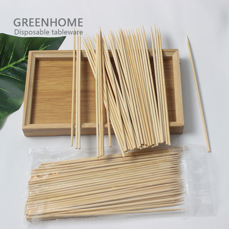 Disposable Biodegradable Simple Style Design Natural Environmental 200mm Bamboo Stick for BBQ