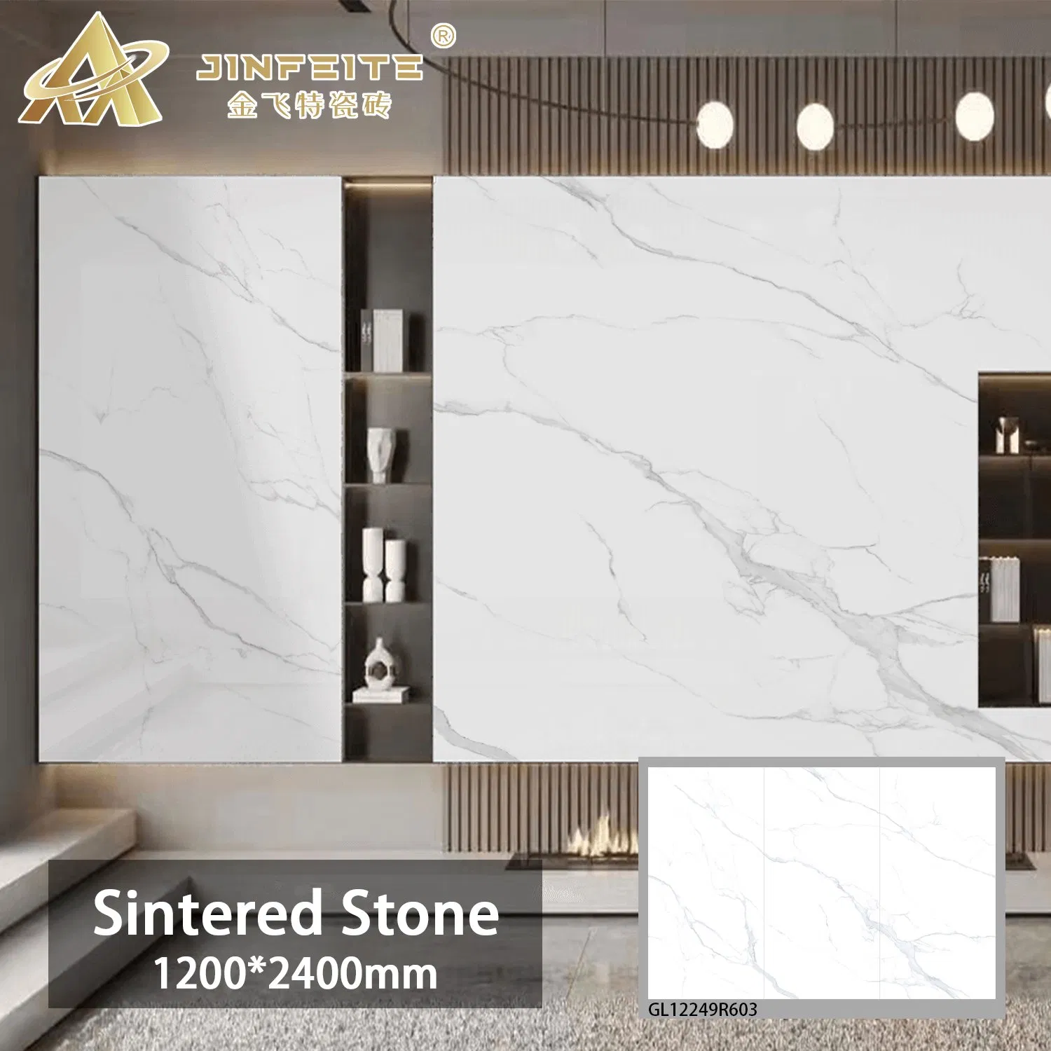 High Quality White Marble Sintered Stone for Durable Construction Needs 1200*2400/800*2600mm
