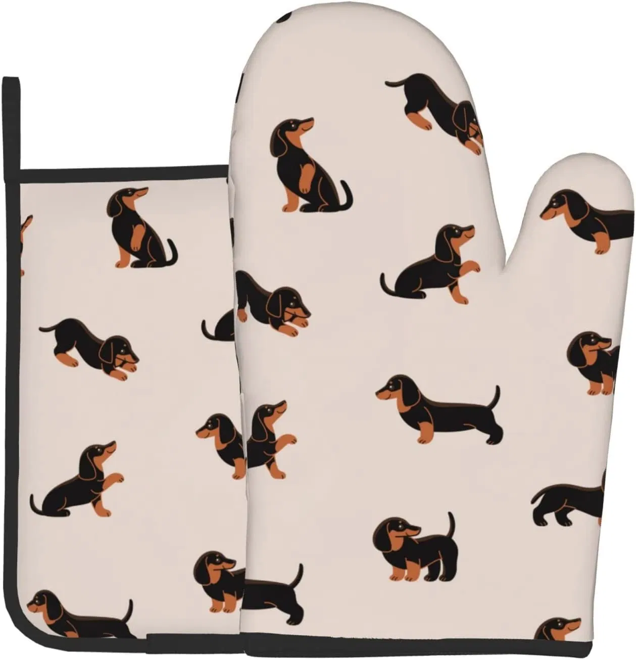 Dog Heat Resistant Oven Gloves and Mats Set Kitchen Decor and Accessories
