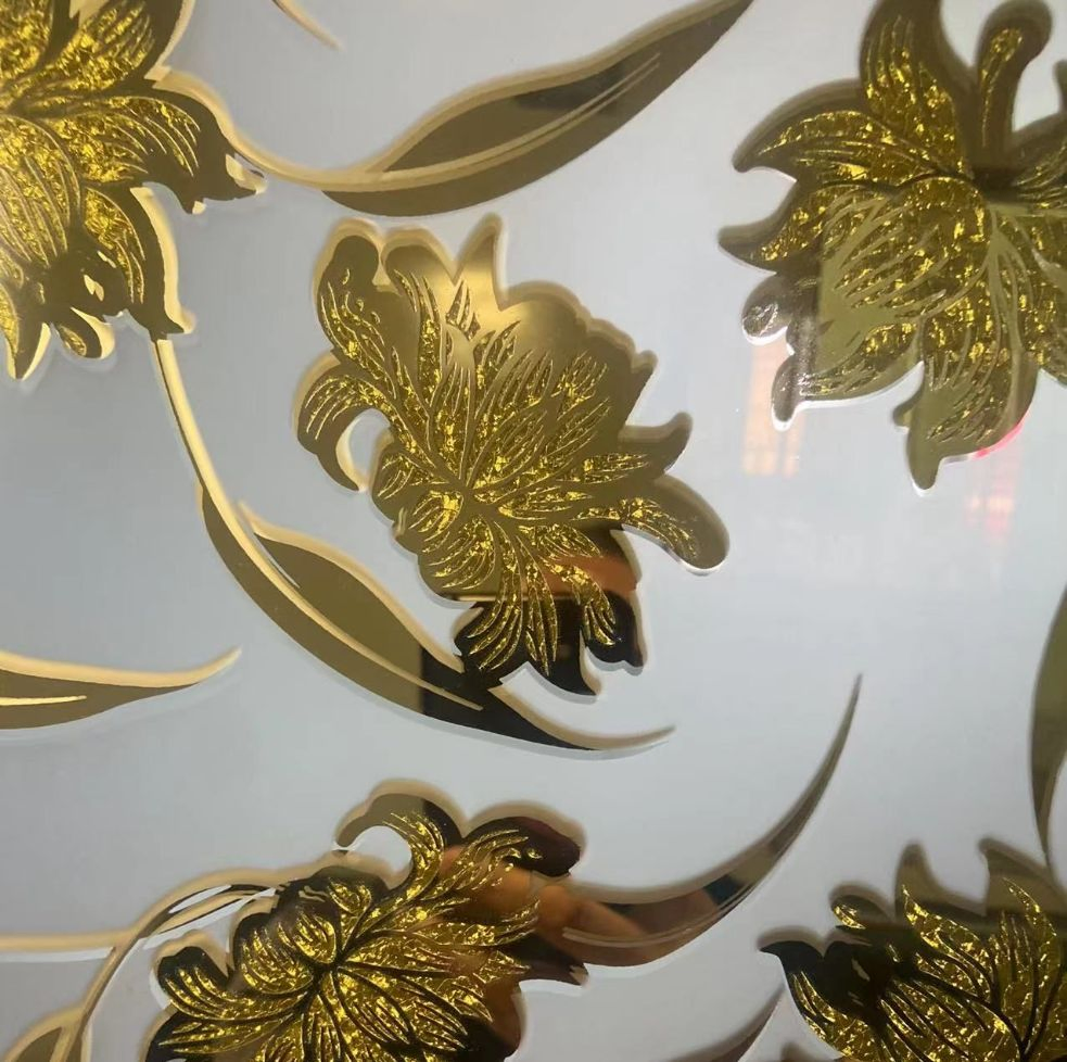 Golden Pink Ocean Dark Blue Bronze Grey Green Reflective Patterned Figured Rolled Frosted Tinted Art Glass for Design Decoration Architecture Curtain Wall