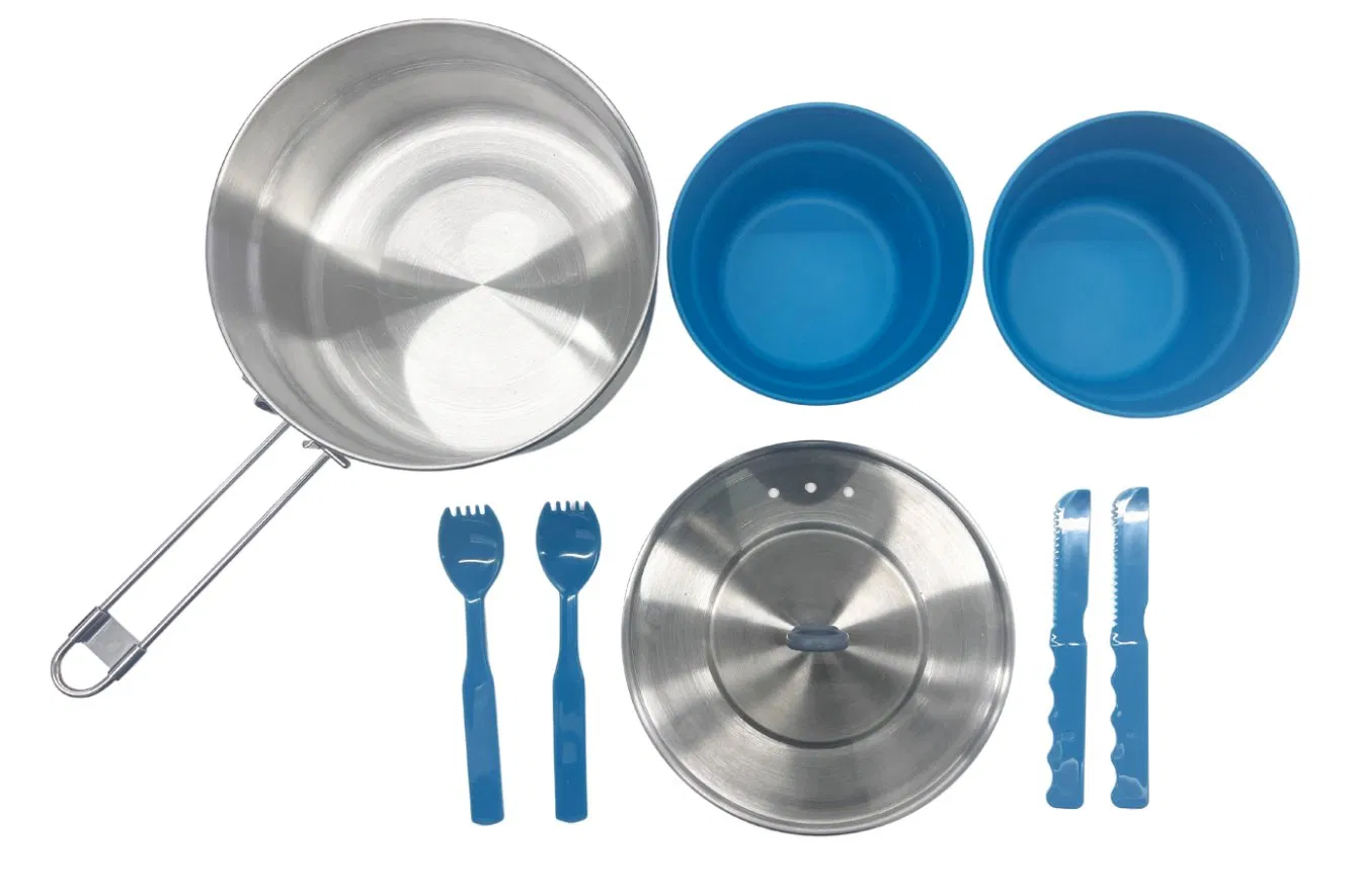 Stainless Steel 4-Person 20-Pieces Camp Cookware Set