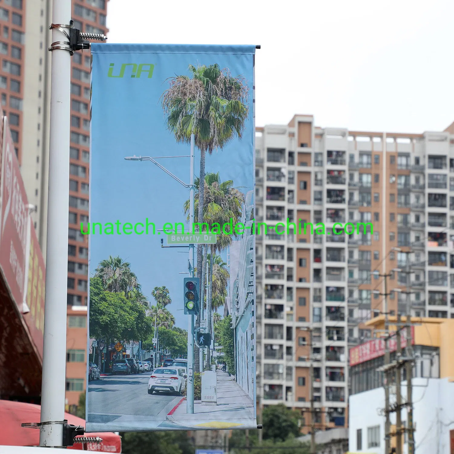 Street Outdoor Column Aluminum Bracket Advertising Lamp Pillar Flex Banner Saver