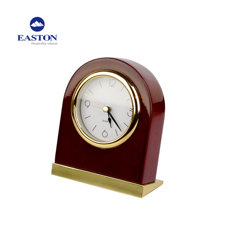 Hot Selling Black Wooden Silent Alarm Clock for Hotel