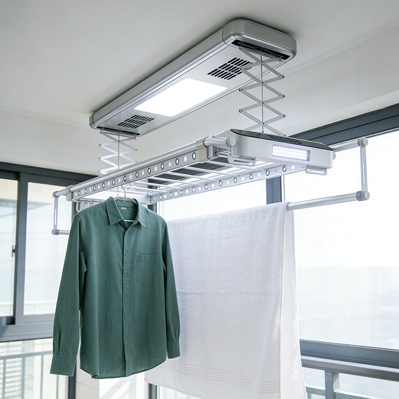 Smart Clothes Drying Rack Adjustable Height Illuminated Sterilization Stylish Clothes Drying Rack