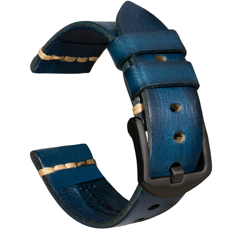 Ea459 Apple Genuine Leather Women's Watch Strap Luxury Men's for 22 24 mm Machine Black with Packaging Vintage Smart Straps