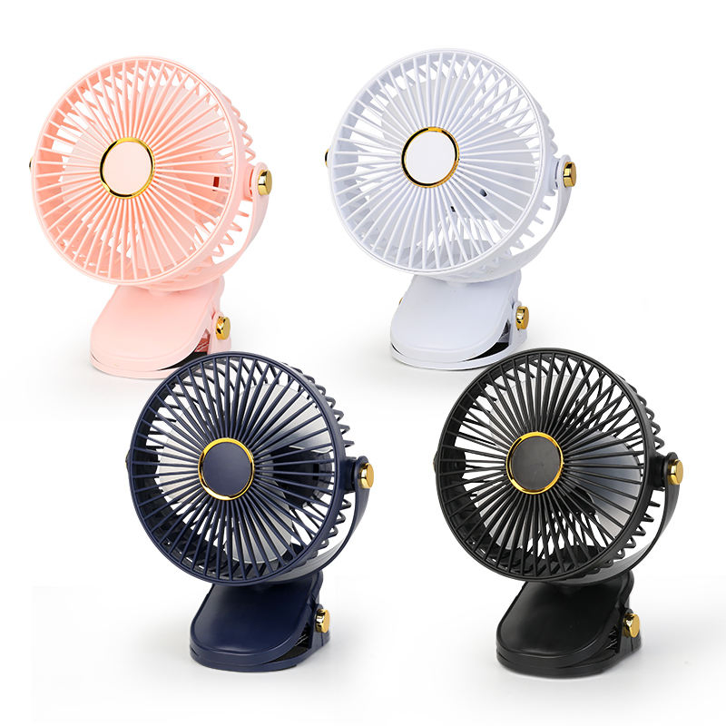 Портативный USB вентилятор с подсветкой, 3 скорости, на прищепке