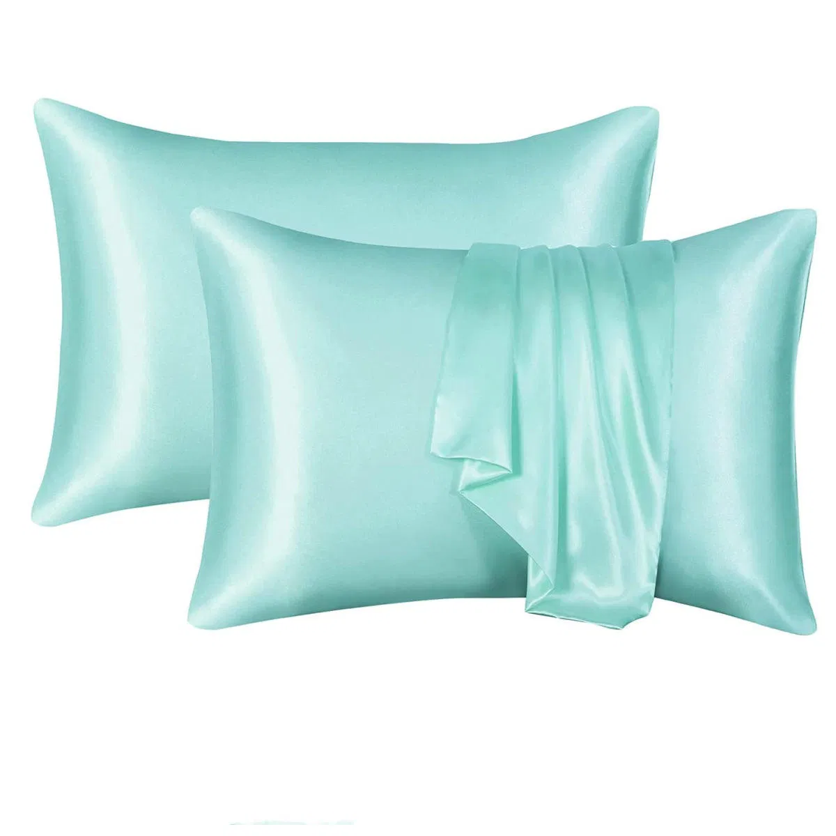 Hot Selling Solid Color Satin Silk Pillowcase Customize Embroidery Screen Printing Bedding Pillow Covers
