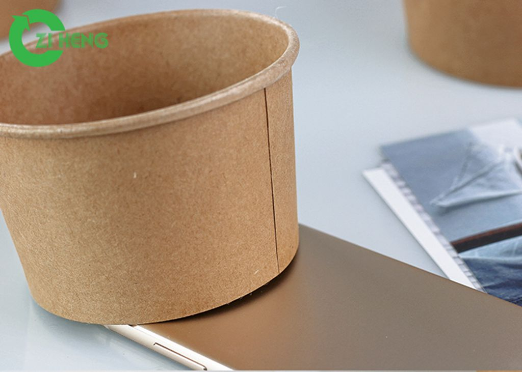 Custom Disposable Kraft Paper Soup Rice Noodle Bowl 1500ml