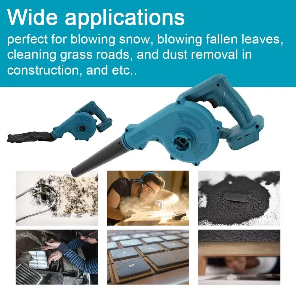 High-Power Wireless Lithium Battery Leaf Blower Rechargeable Powerful Dust Blower Indoor Vacuum Cleaner for Garden DIY Grade